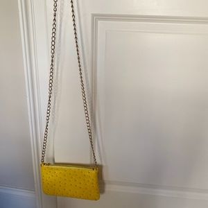 SOPHIA DESIGNS VIBRANT YELLOW SHOULDER BAG W/CHAIN